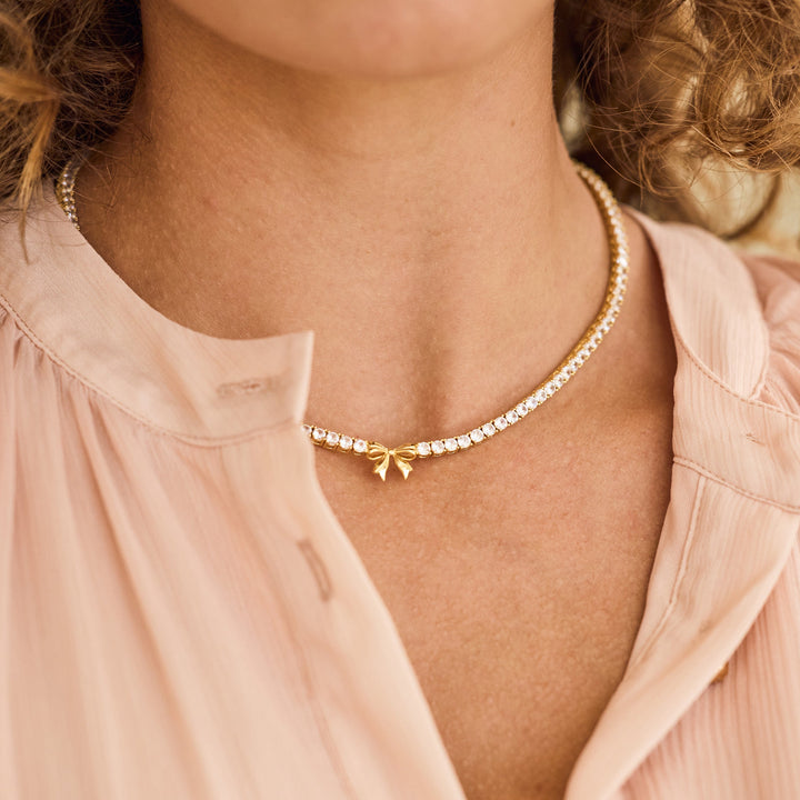 Coco Bow Tennis Necklace