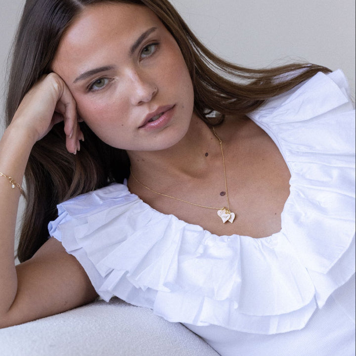 Penny Heart Initial Charm Necklace