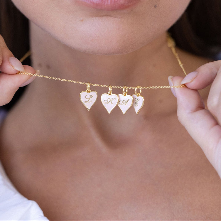 Penny Heart Initial Charm Necklace