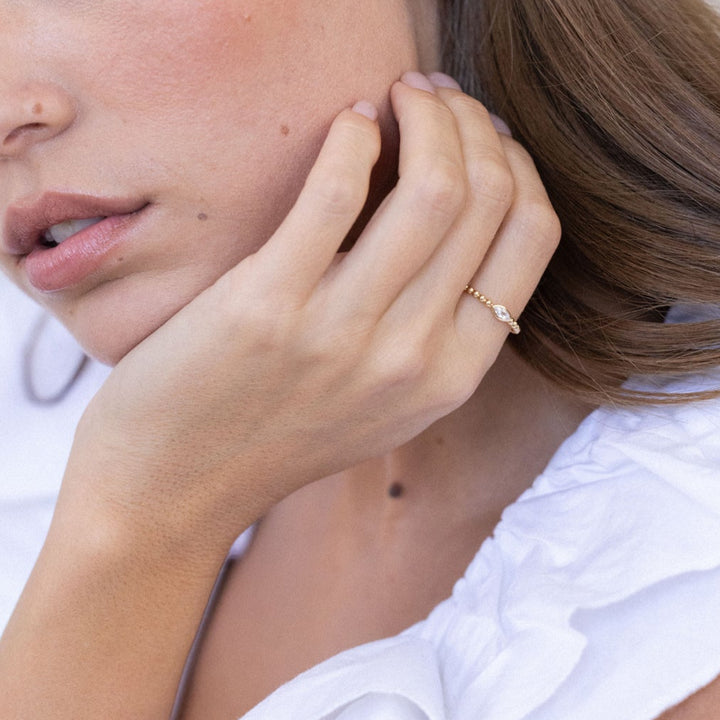 Lumi 14K Gold Marquise Ring