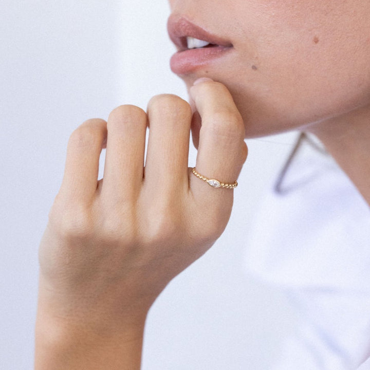 Lumi 14K Gold Marquise Ring