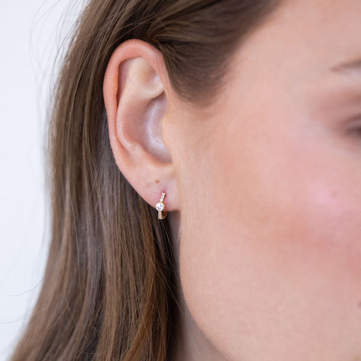 Lumi 14K Gold Diamond Hoops
