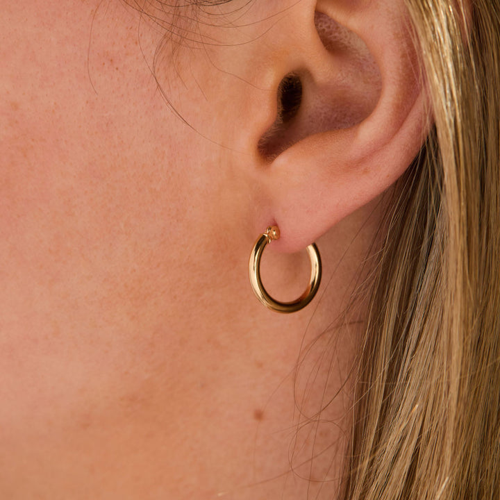 Hayley Petite 14K Gold Hoops