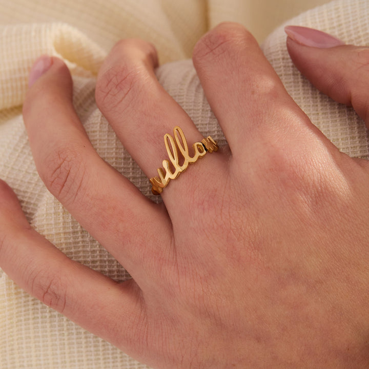 Nella Rope Nameplate Ring