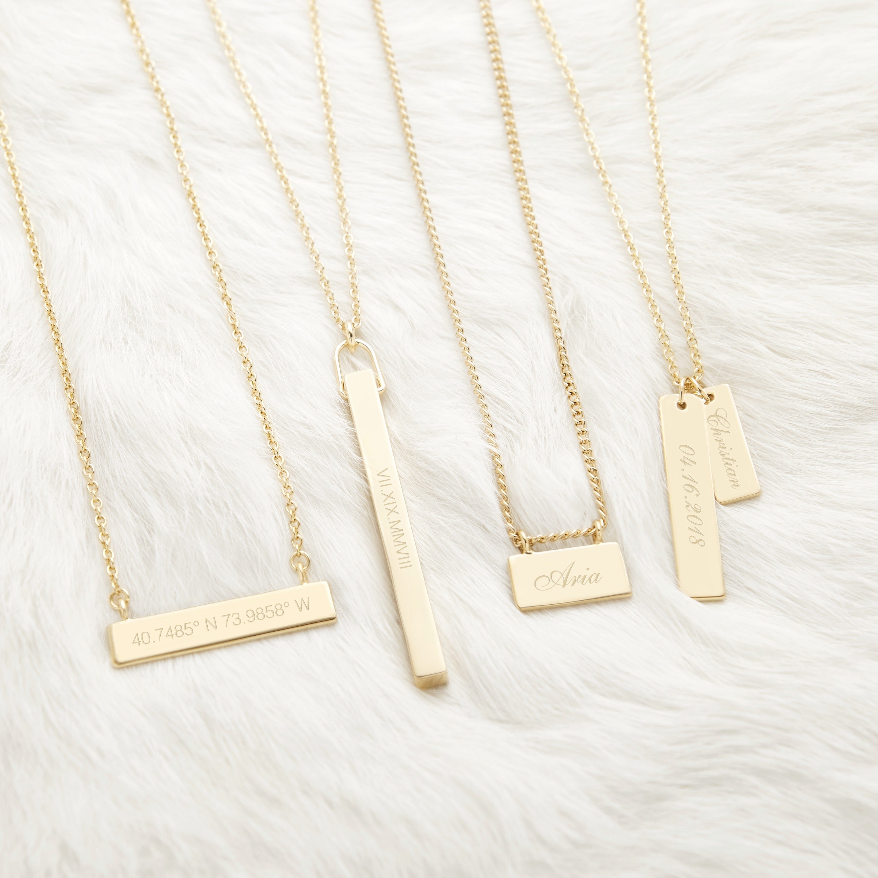 Buy Dreamdecor Custom Bar Necklace Engraved Bar Pendant Necklace  Personalized Horizontal Bar Name Necklace for Women at Amazon.in
