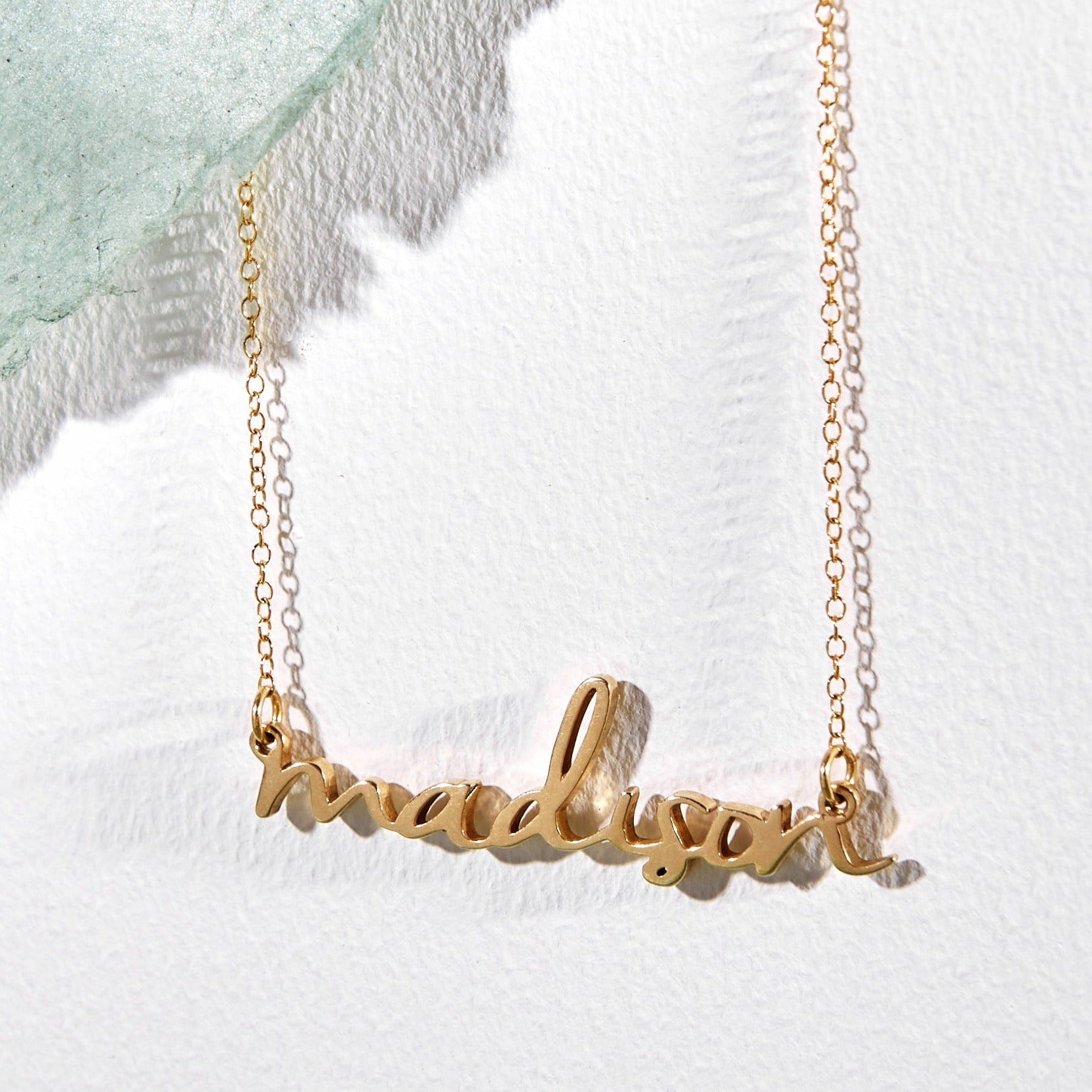 Nella Mini Nameplate Necklace – Brook & York