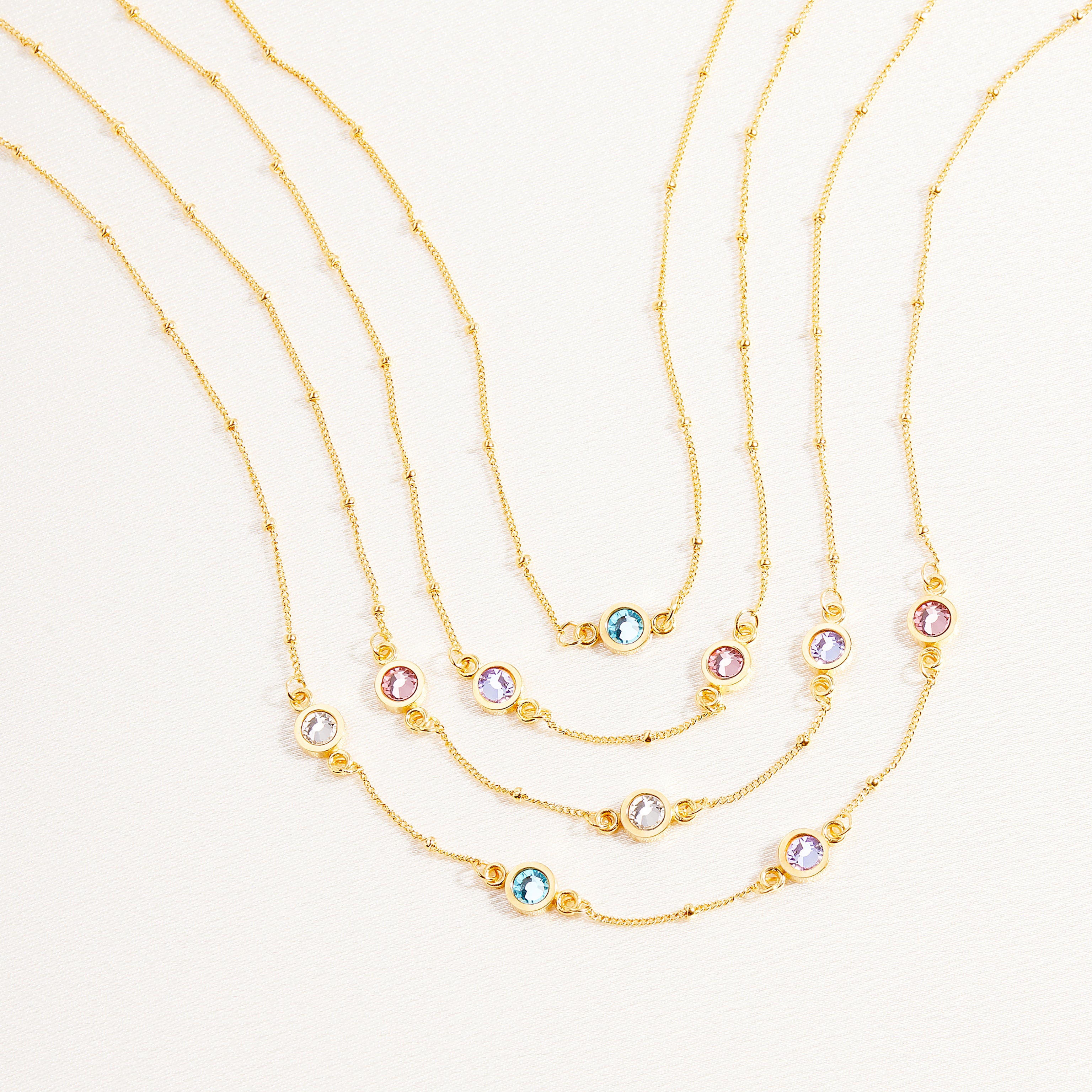 Jules Three Birthstone Necklace | brook & york – Brook & York