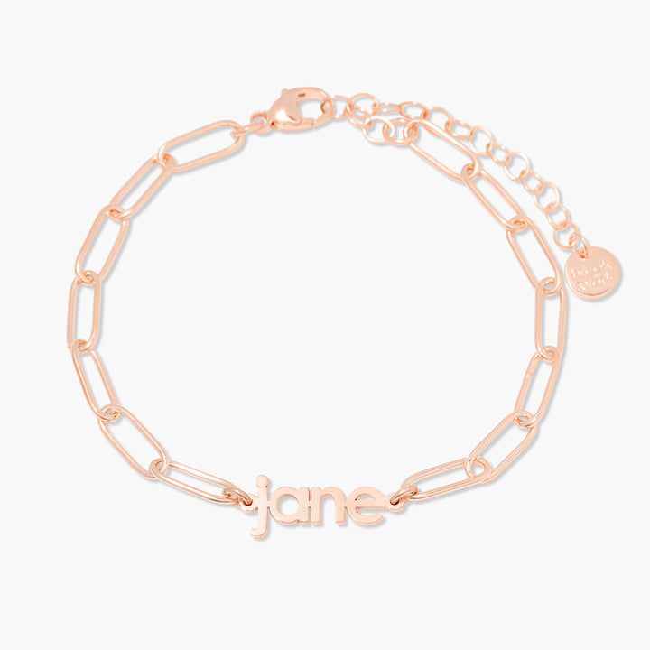Sofia Nameplate Bracelet on Elongated Link Chain