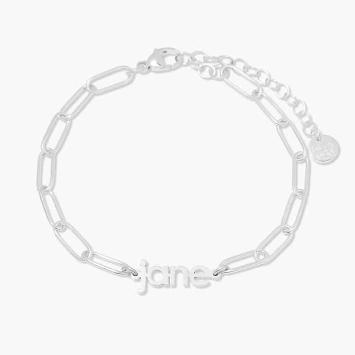 Sofia Nameplate Bracelet on Elongated Link Chain