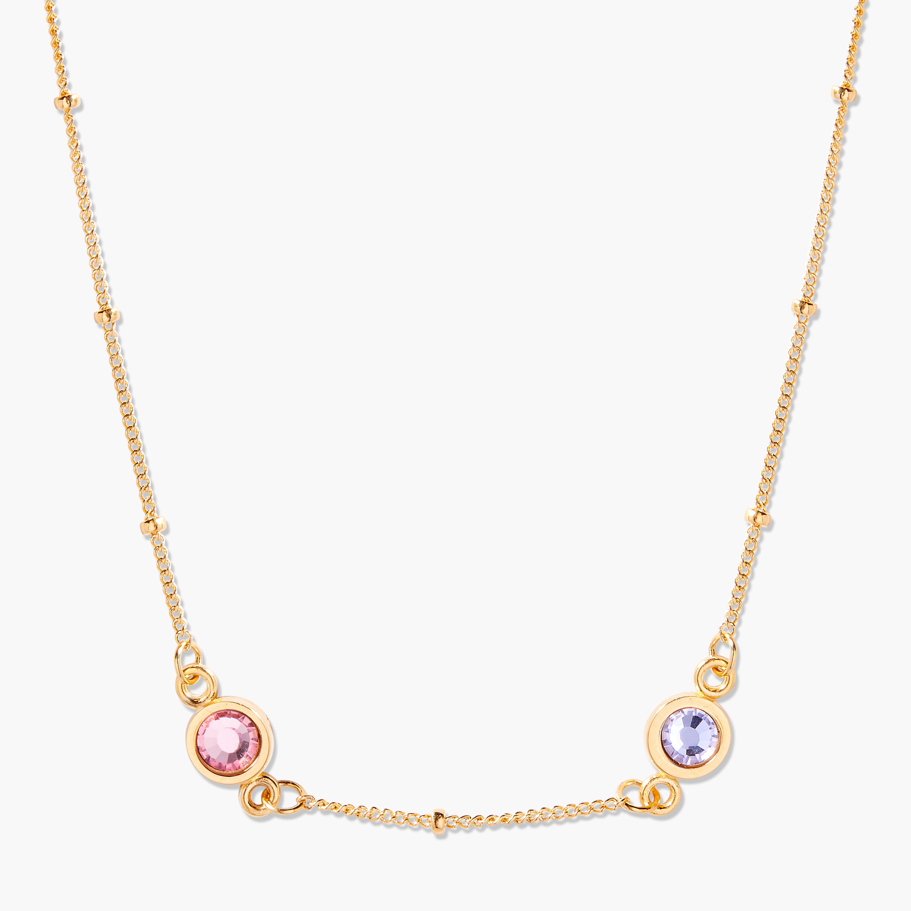 Interlocking Two Hearts Name Necklace with Birthstone Rose Gold -  GetNameNecklace