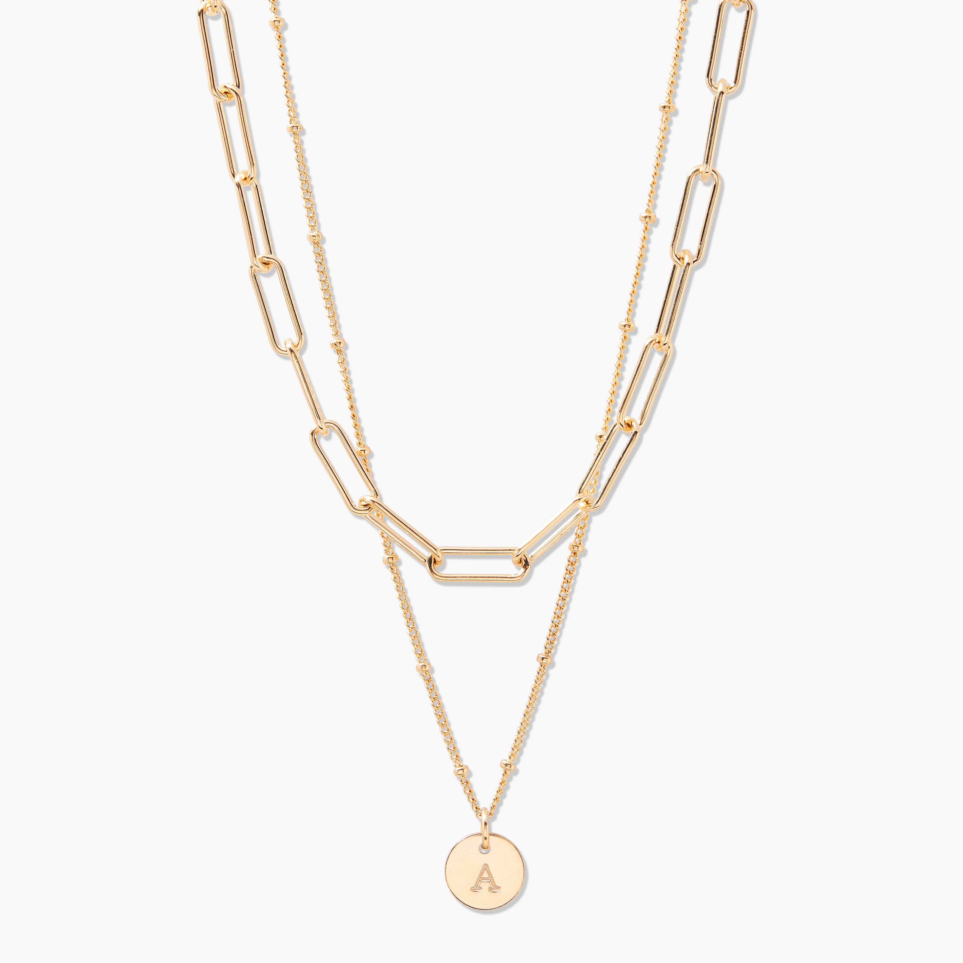Bridget Evil Eye Layered Name/Initial Necklace with Gemstone in 18K Gold  Vermeil - MYKA