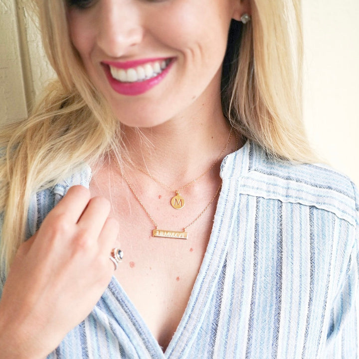  Halsey Cut Out Initial Necklace by @brookandyork